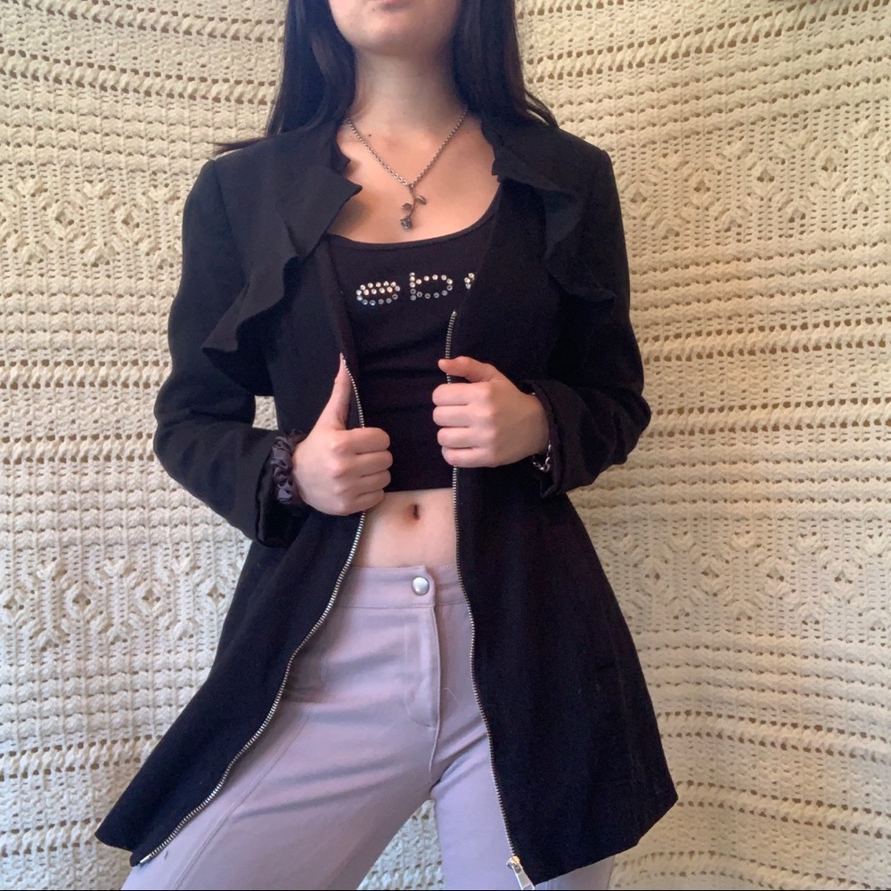 Bebe Black Coat w/ Flaps